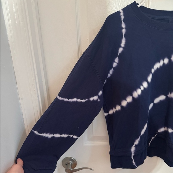 Athleta Blue and White Tie-Dye Sweatshirt - Picture 2 of 5